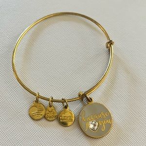 Alex and Ani Love You Gold Charm Bracelet Bangle